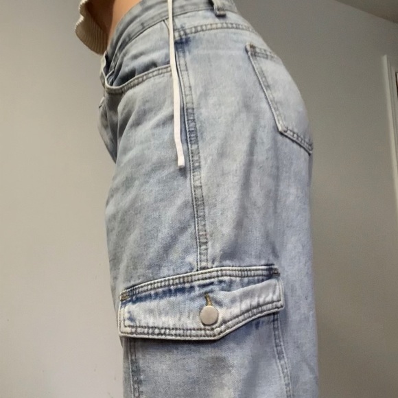 Vintage High Waist Baggy Cargo Denim Jeans size 26/27 - Picture 5 of 9